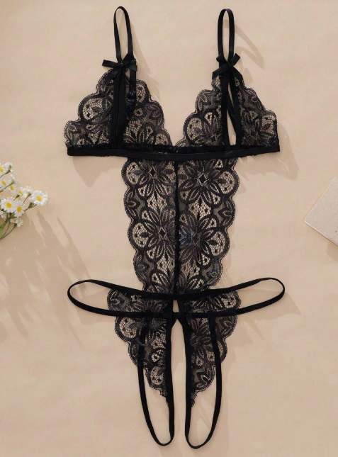 Body Velvet Bloom – Encaje Floral Transparente