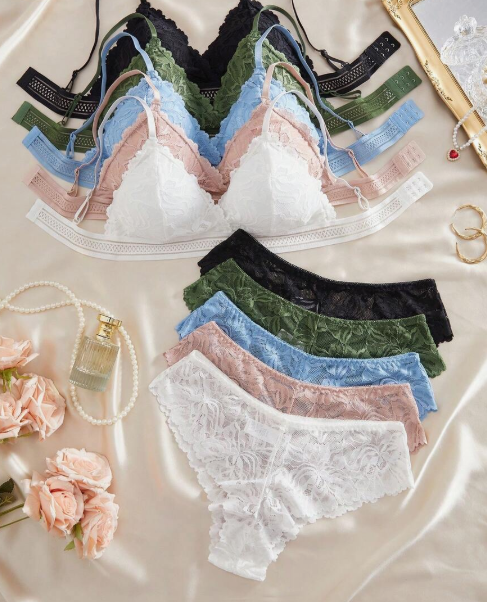 Conjunto French Bloom – Encaje Romántico Premium